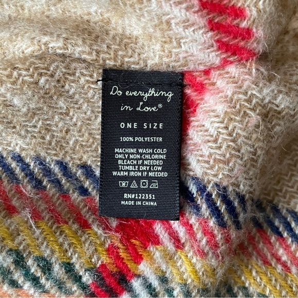 Blanket Poncho Wrap Kimono Top in Plaid ~ Do Everything in Love - Picture 7 of 7